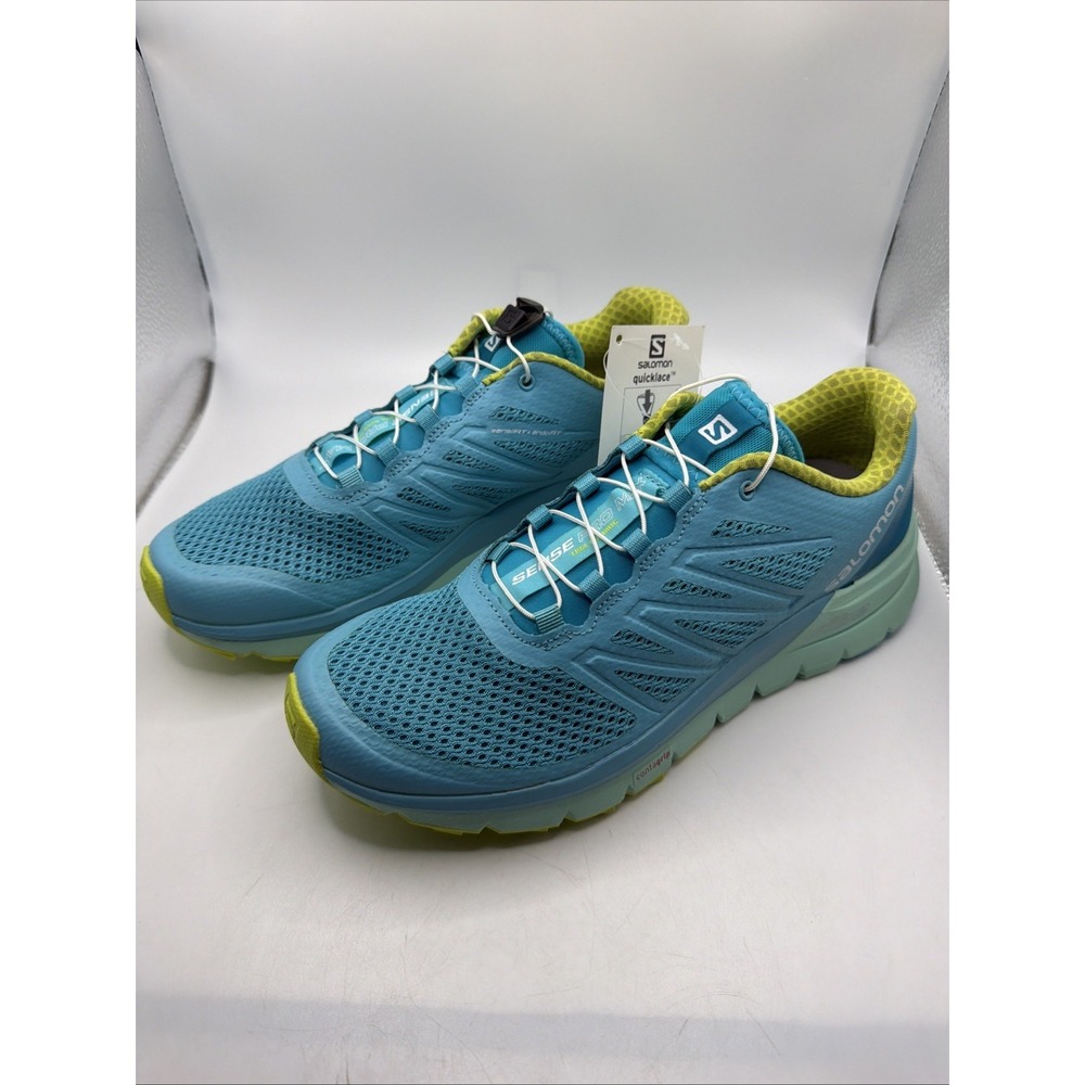 SALOMON Women's Sense Pro Max Running Trail Shoes Blue Curacao/Beach Size 8 New
